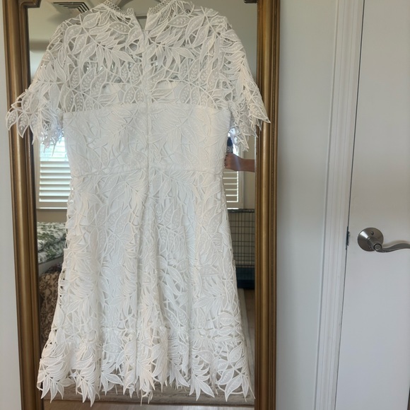 Shoshanna Midnight Sora Optic Leaf Lace Dress - Picture 6 of 9